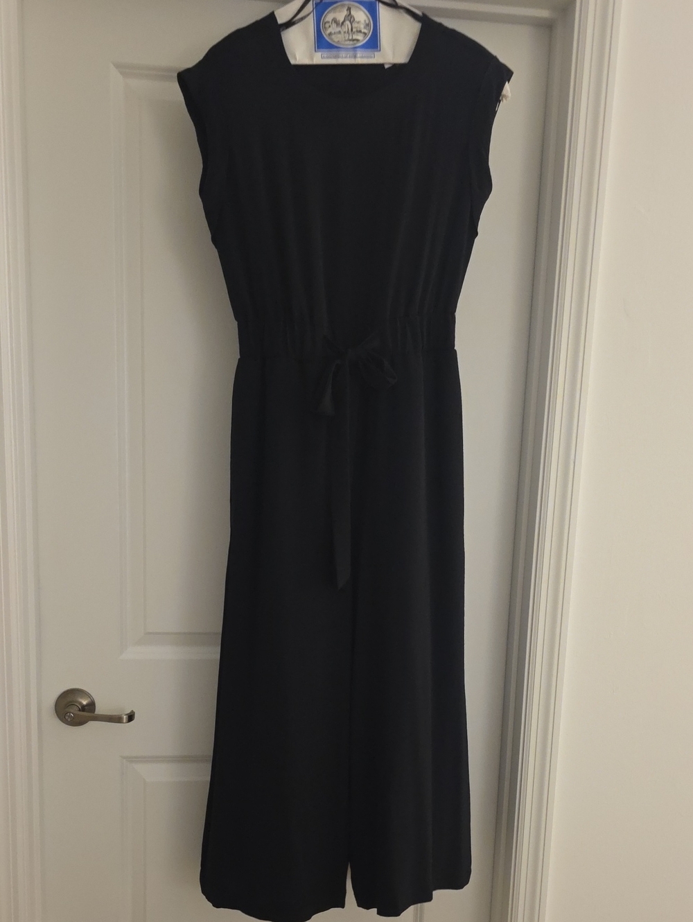 Calvin Klein Black Sleeveless Tie-Waist Jumpsuit.